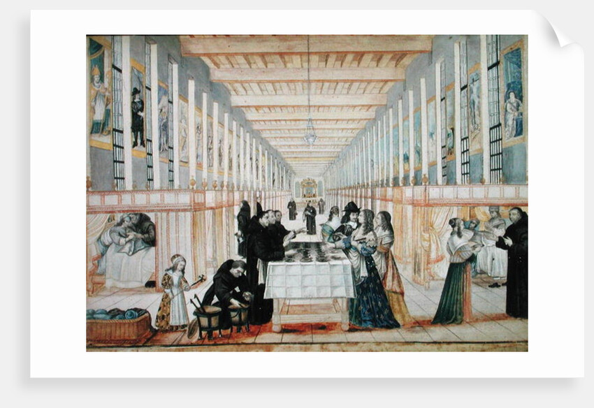 The Infirmary of the Sisters of Charity during a visit of Anne of Austria c.1640 by Abraham Bosse