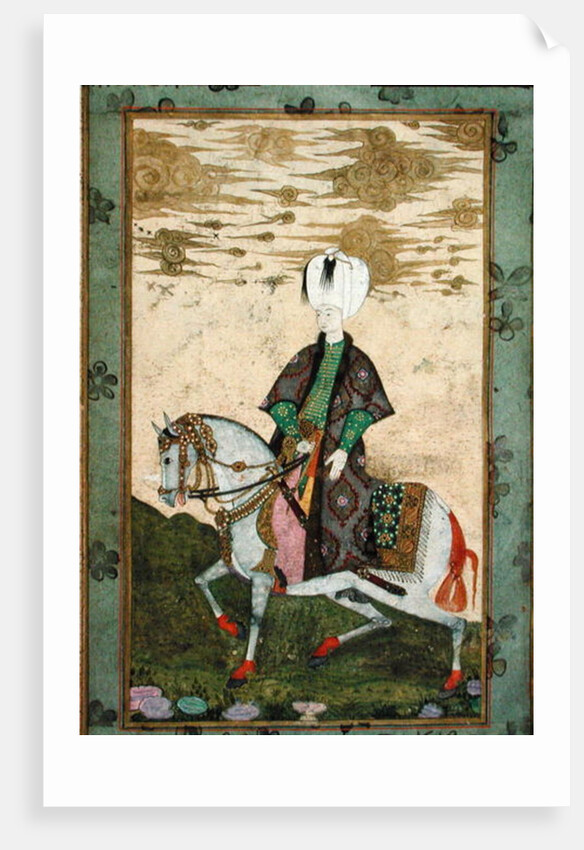 Equestrian portrait of Sultan Osman II 1618 by Nakshi Nakshi