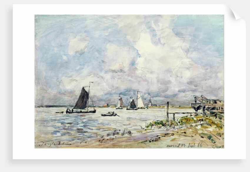 A Landing Stage on the Escaut, 1866 by Johan-Barthold Jongkind