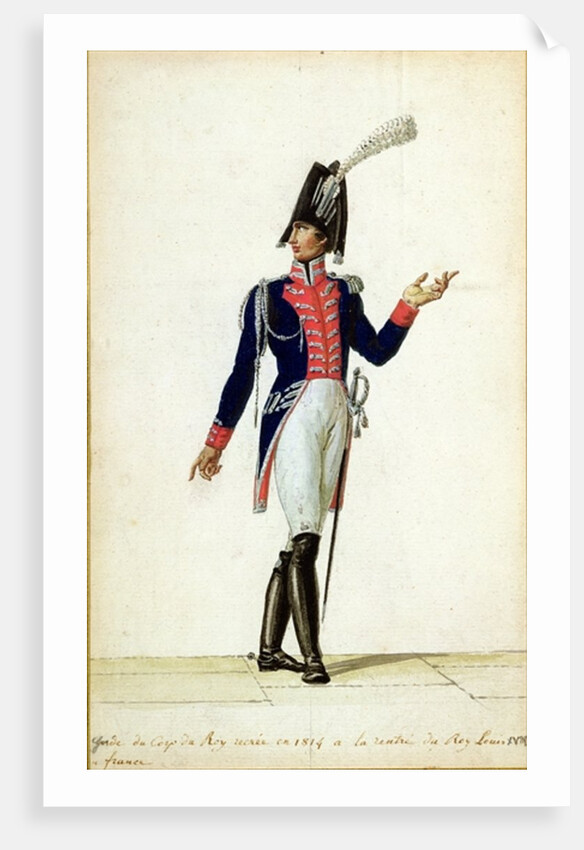 Officer of the Garde du Corps of King Louis XVIII in 1814 by Pierre Antoine Lesueur
