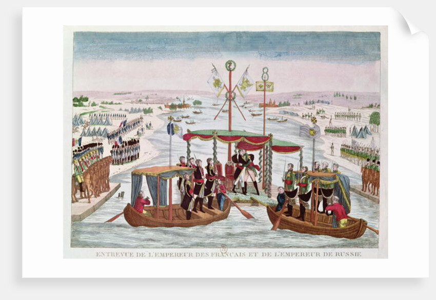 The Meeting between Napoleon I and Tsar Alexander I at Niemen, 25th June 1807 by French School
