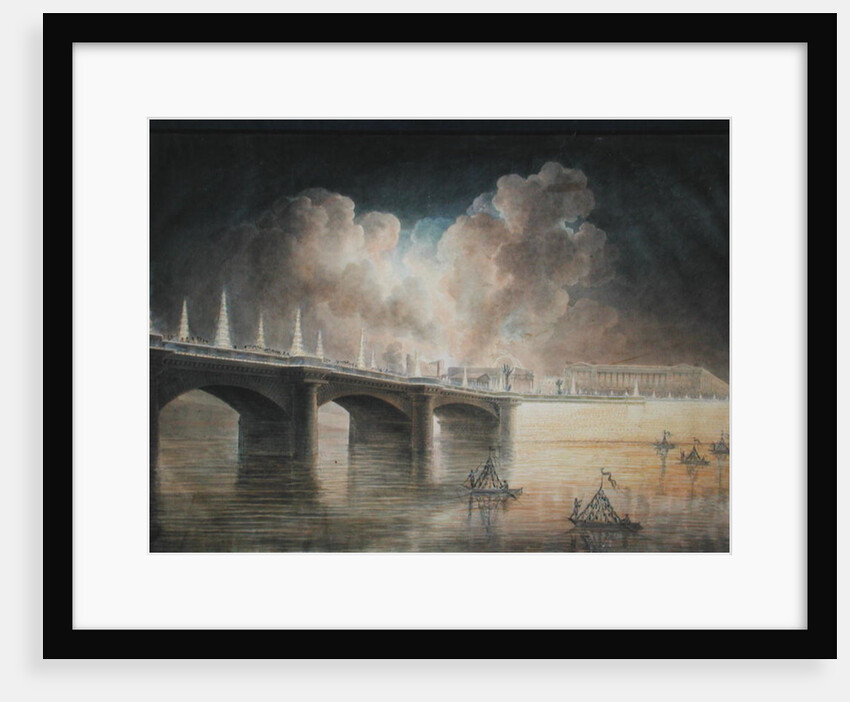 Fireworks in the Place de la Concorde for the Anniversary of 18 Brumaire by Francesco Piranesi