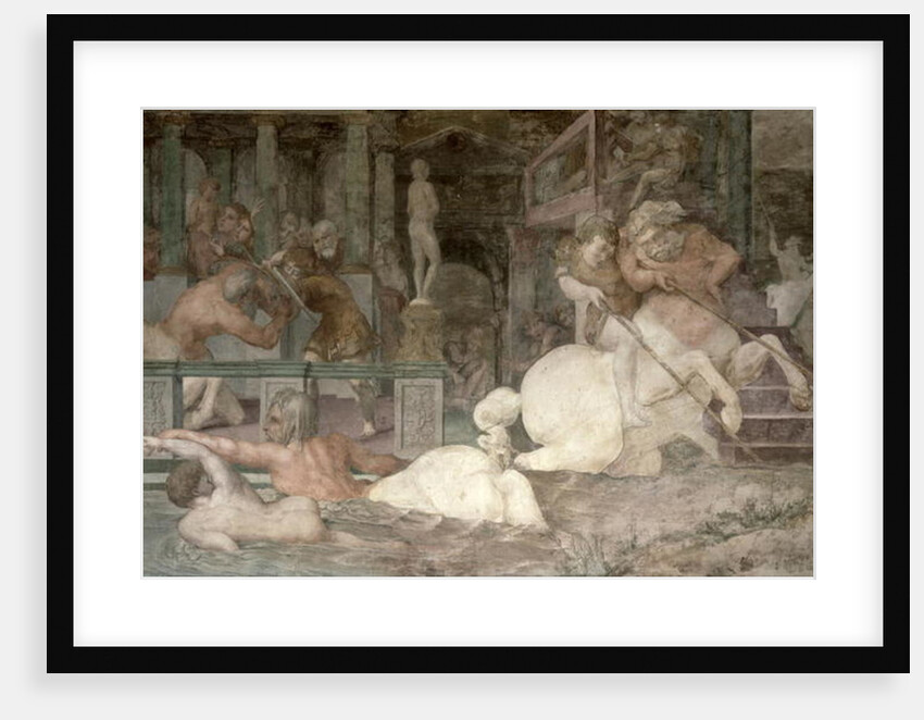 The Education of Achilles, detail of the decorative scheme in the Gallery of Francis I, 1530-40 by Giovanni Battista Rosso Fiorentino