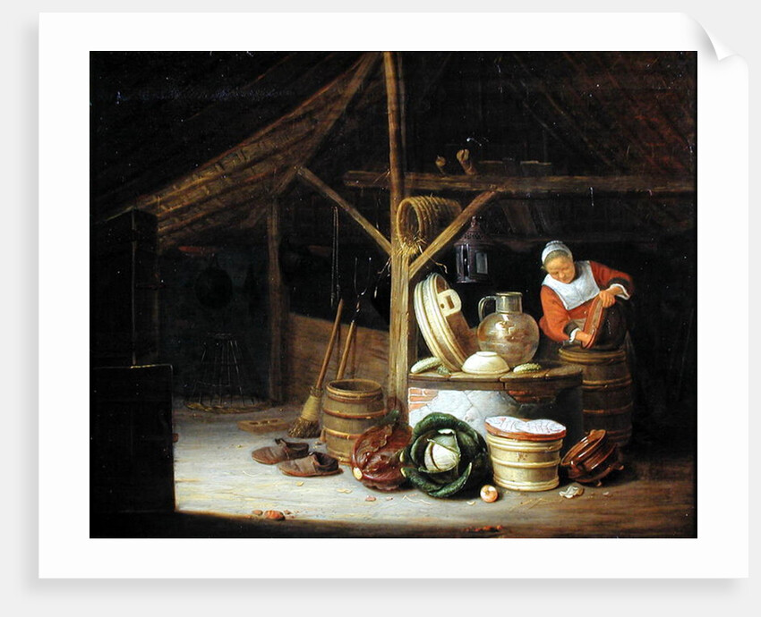 Kitchen Interior by Hendrik Martensz Sorgh