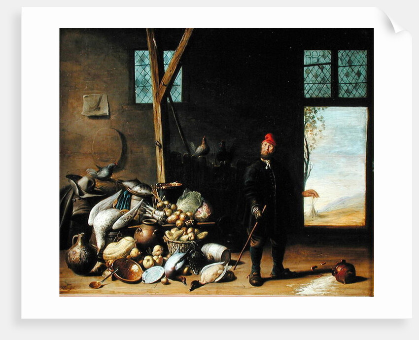 Peasant in an Interior or, Kitchen with a Still Life by Harmen van Steenwyck