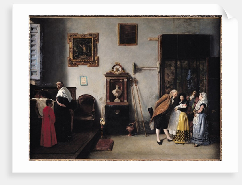 A Mass in Spain to celebrate the birth of a baby, 1872 by Enrique Melida