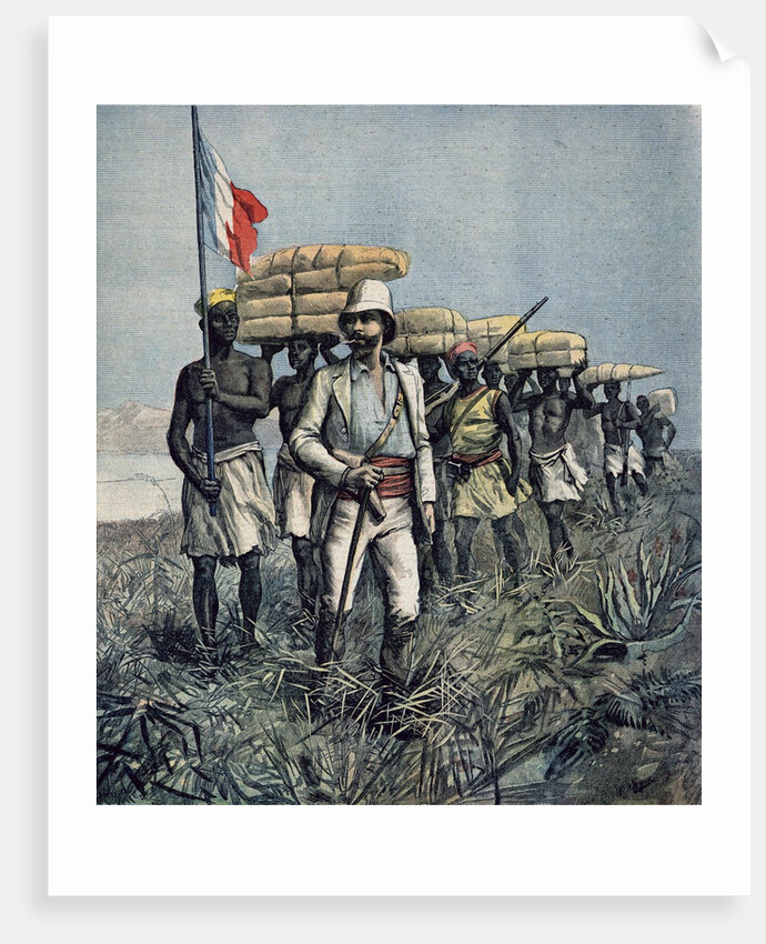 Lieutenant Mizon on his 1892 Mission of Exploration of the River Benue Area in Nigeria by Fortune Louis & Meyer Henri Meaulle