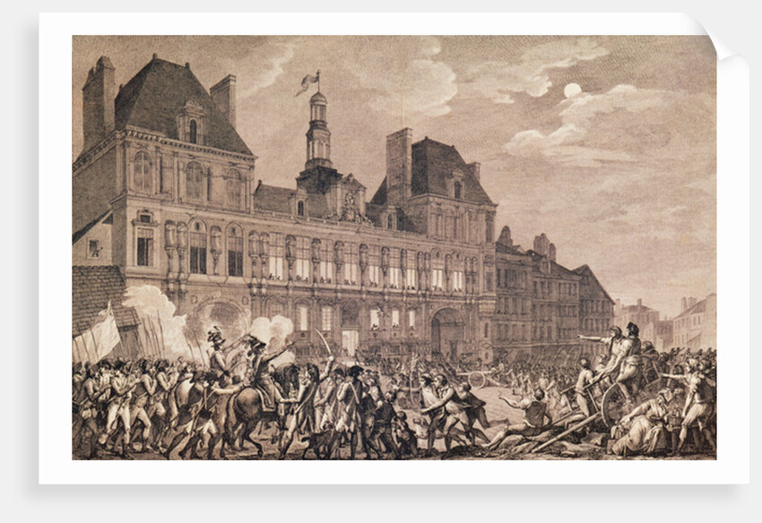 Robespierre, Saint-Just, Couthon and Hanriot Taking Refuge in the Hotel-de-Ville in Paris, 9 Thermidor Year II 1800 by Charles (after) Monnet
