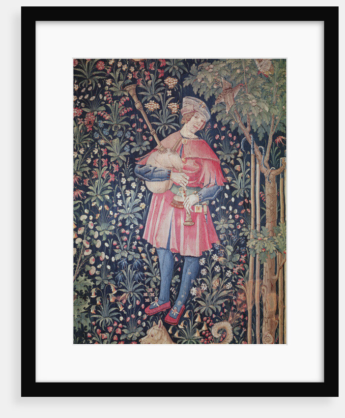 A Man Playing the Bagpipes by French School