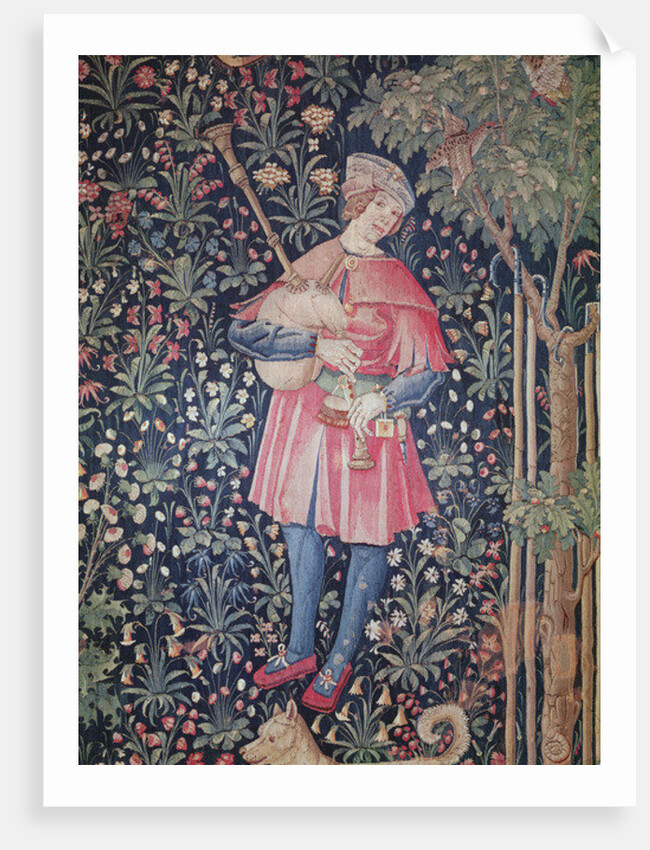 A Man Playing the Bagpipes by French School