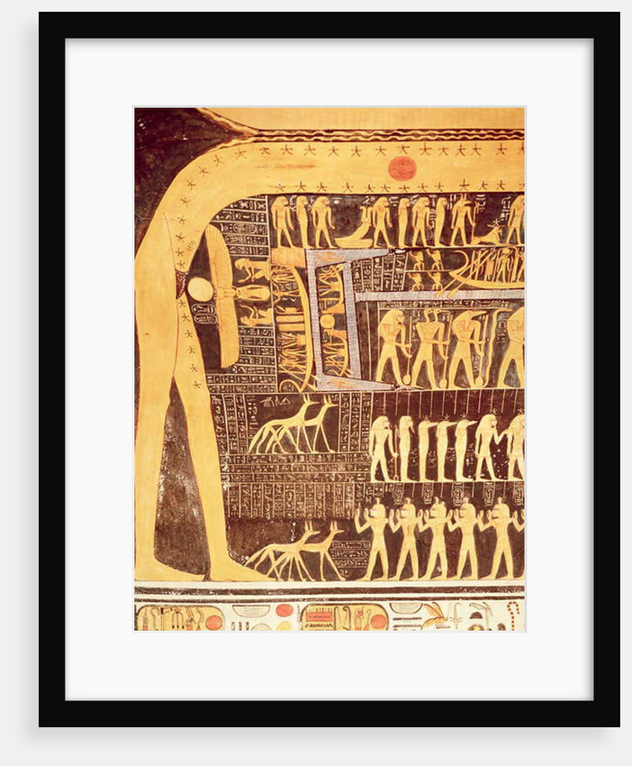 Detail from the Book of the Day from the ceiling of the burial chamber of the Tomb of Ramesses VI New Kingdom by Egyptian 20th Dynasty