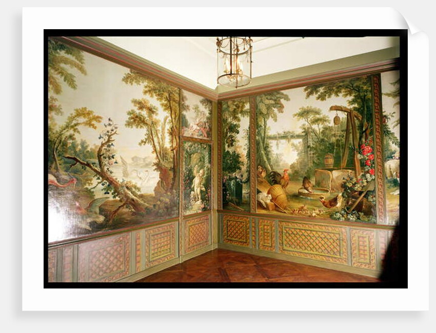 Painted wall panels in the Salon of Gille Demarteau by Francois