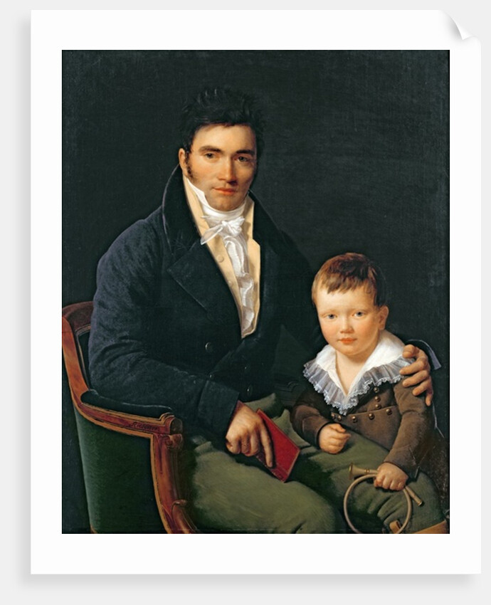 Portrait of a Member of the Barbet Family with his Son by Henri Francois Riesener