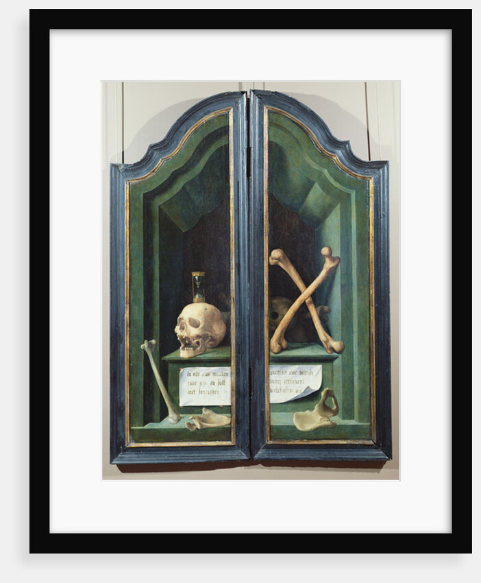 Vanitas, reverse of two panels from a triptych by Flemish School