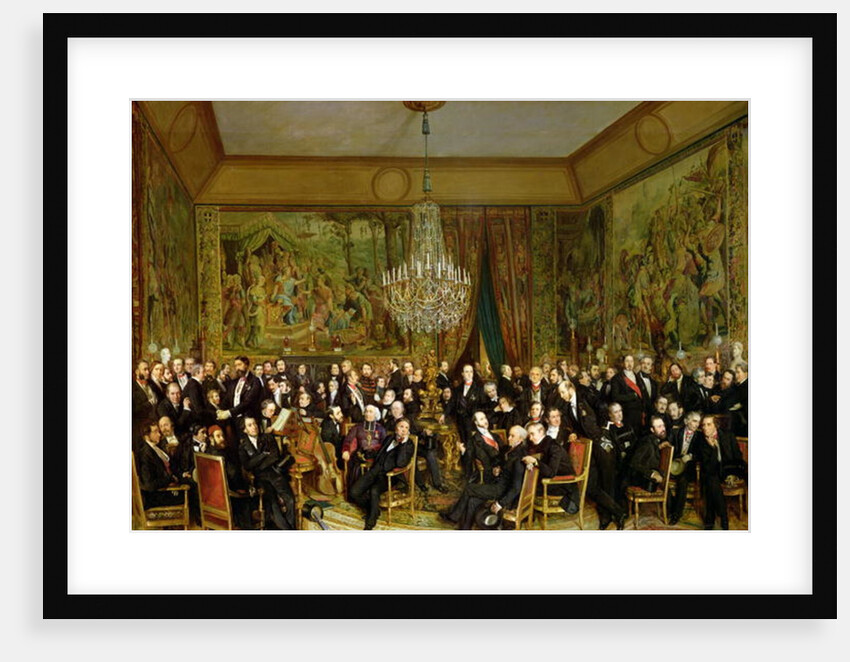 The Salon of Alfred Emilien, Comte de Nieuwerkerke at the Louvre, 1855 by Francois Auguste Biard
