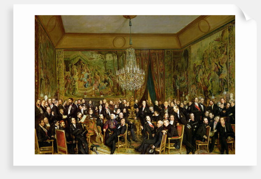 The Salon of Alfred Emilien, Comte de Nieuwerkerke at the Louvre, 1855 by Francois Auguste Biard