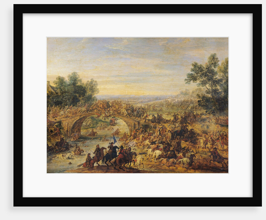 Cavalry Battle on a Bridge by Adam Frans van der Meulen