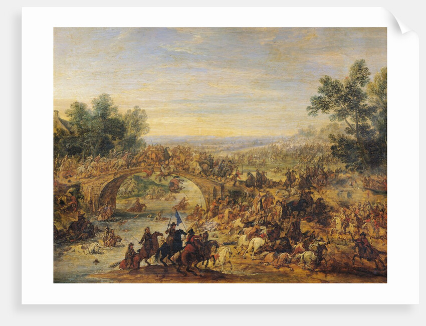Cavalry Battle on a Bridge by Adam Frans van der Meulen