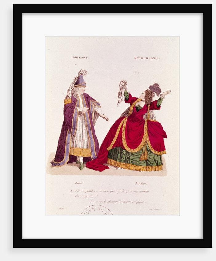 Jean-Baptiste Brizard in the role of Joad and Mademoiselle Dumesnil as Athalie by French School