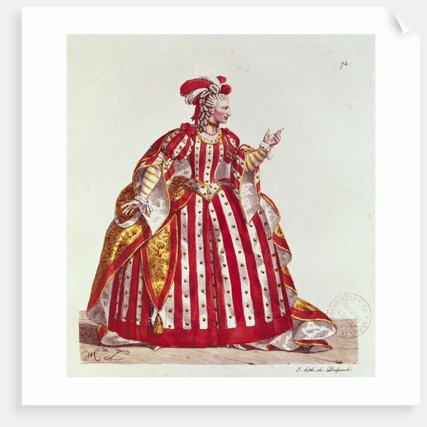 Mademoiselle Dumesnil in the Role of Agrippina in 'Britannicus' by Jean Racine engraved by Francois Seraphin Delpech 1740 by Hippolyte (after) Lecomte