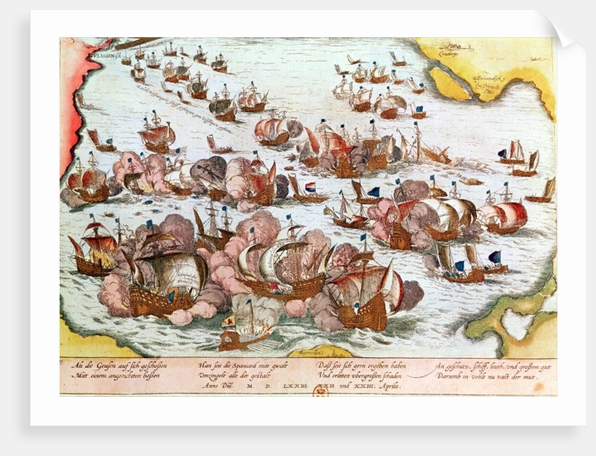 Naval Combat between the Beggars of the Sea and the Spanish in 1573 by Franz Hogenberg
