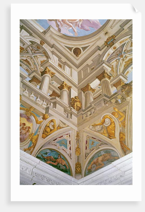 Trompe l'oeil from the ceiling of the Salle des Fetes, 1625 by Giovanni Battista Carlone