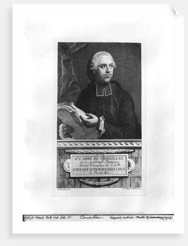 Etienne Bonnot de Condillac 2nd half 18th century by Giuseppe Baldrighi