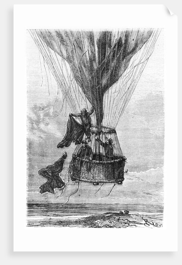 Three Men in a Gondola by Edouard Riou