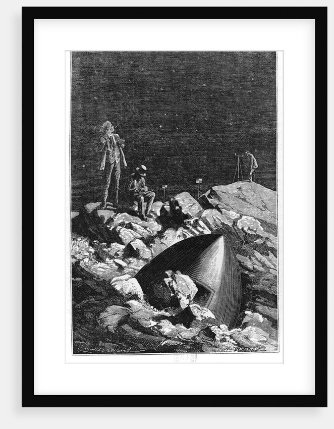 Illustration from 'From the Earth to the Moon' by Jules Verne Paris, Hetzel, published in 1865 by Emile Antoine Bayard