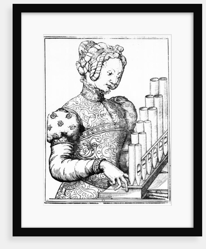 Young Woman Playing a Portative Organ by School French