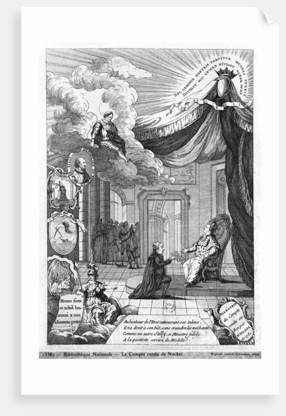 Allegory of the Report Given to Louis XVI by Jacques Necker in 1781 by French School