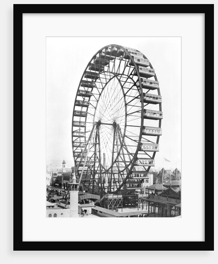 The ferris wheel at the World's Columbian Exposition of 1893 in Chicago by American Photographer