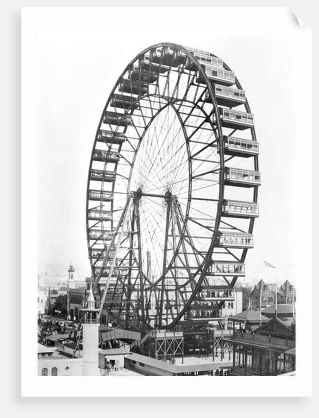 The ferris wheel at the World's Columbian Exposition of 1893 in Chicago by American Photographer