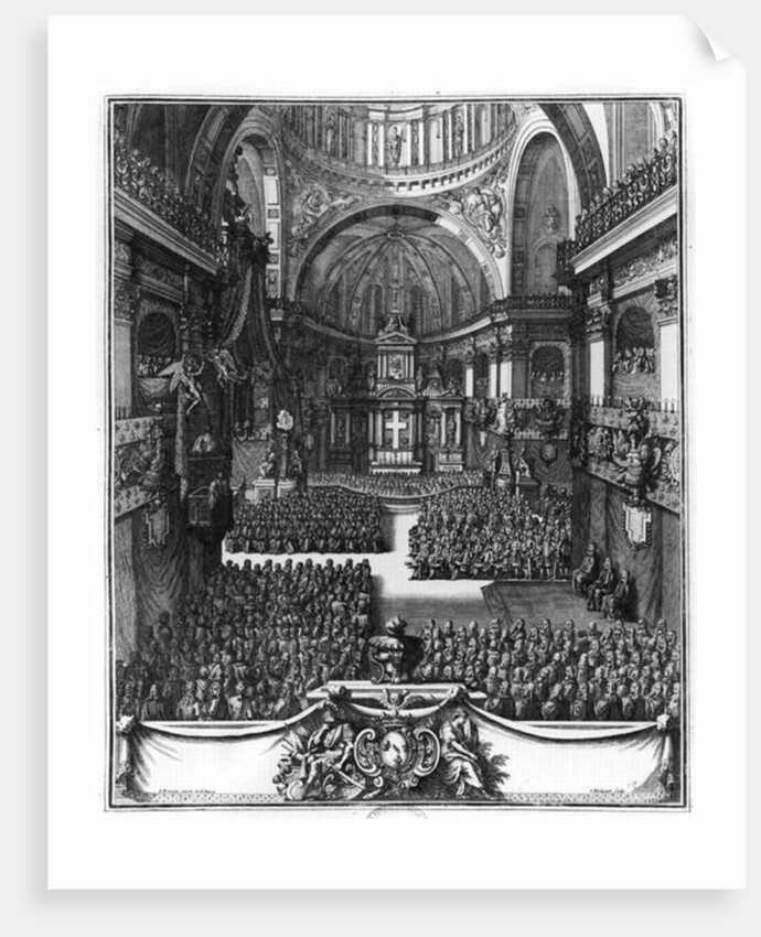Funeral of Marie-Louise d'Orleans Queen of Spain, at the church St. Paul St. Louis, Paris by Jean II Berain