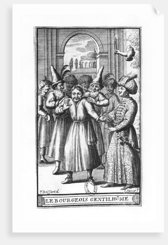Illustration from 'Le Bourgeois Gentilhomme' by Moliere engraved by Jean Sauve by Pierre Brissart