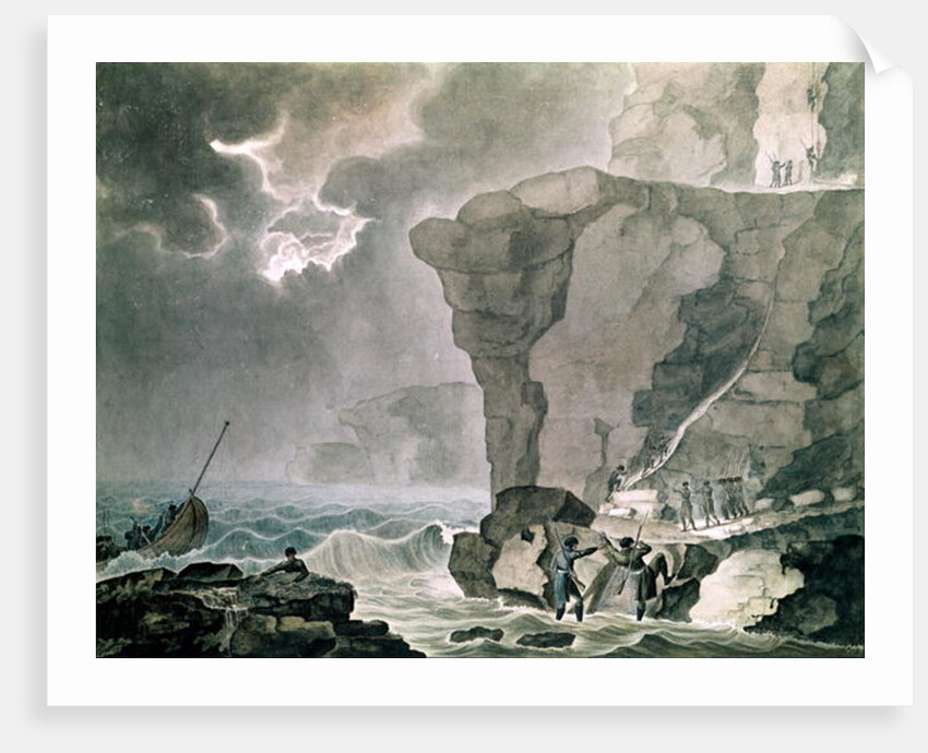 Landing of the Conspirators in the Cadoudal Affair at the Cliff of Biville near Dieppe, 16th January 1804 by Armand de Polignac
