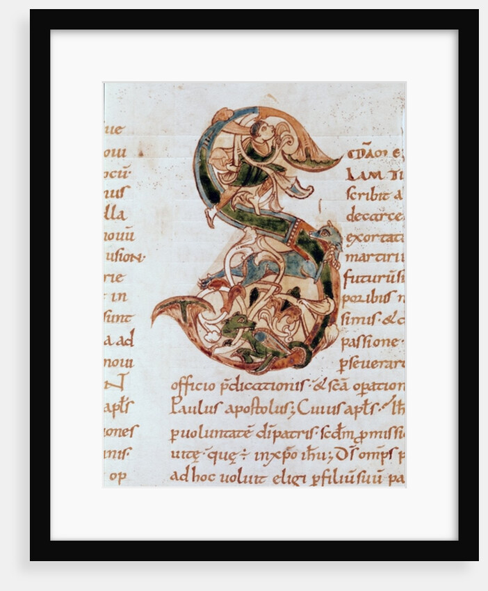 Historiated initial 'S' by French School