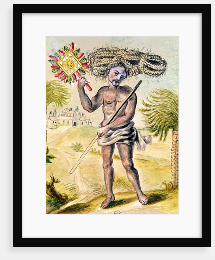 Penitent man in India with plaited hair by French School