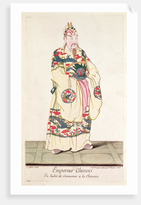 Chinese Emperor in Ceremonial Costume by Pierre Giffart