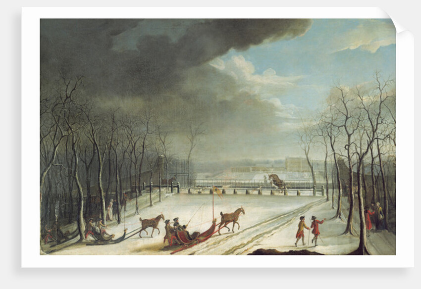 The Prince of Conde Hunting in a Sleigh in 1767 by Jean Francois Perdrix