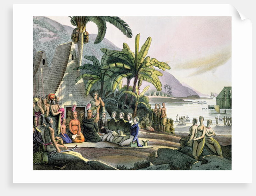 Meeting between the Expedition Party of Otto von Kotzebue and King Kamehameha I Ovayhi Island by Ludwig Choris