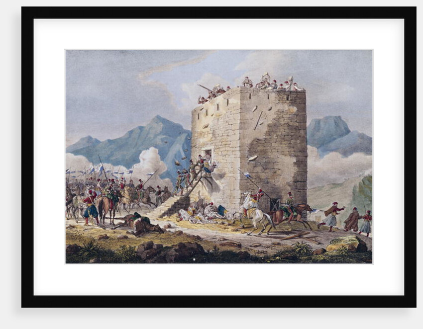 The Resistance of Forty Greek Rebels in a Tower in Thebes in 1833 by Georg Melchior Kraus