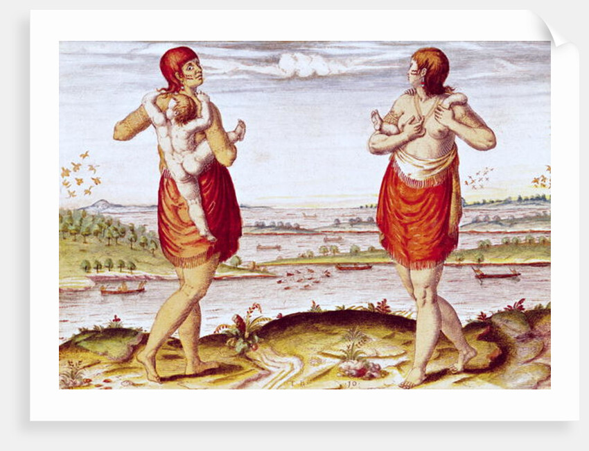 How the Women of Dasamonquepeuc Carry their Children by Jacques Le Moyne