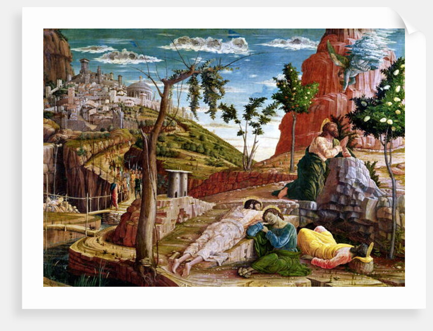 The Agony in the Garden, left hand predella panel from the Altarpiece of St. Zeno of Verona, 1456-60 by Andrea Mantegna