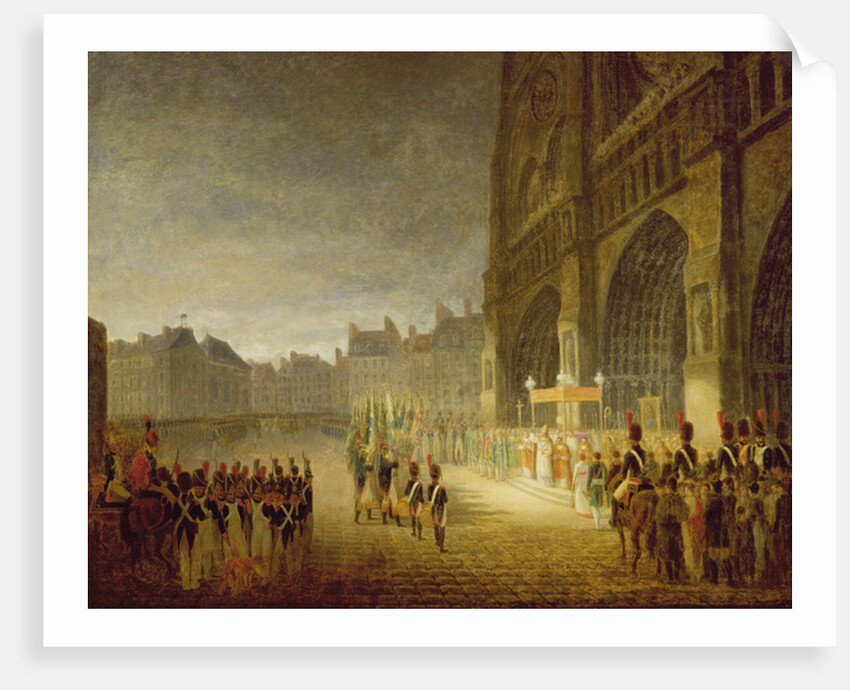 Blessing of the Flags in Front of Notre-Dame in 1804 by French School