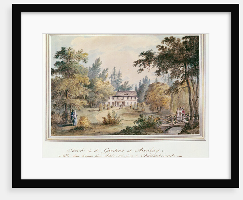 Sketch in the Gardens at Aulnay, 1817 by James Forbes