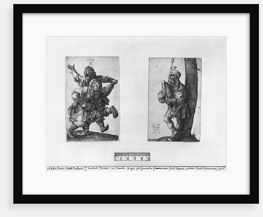 Dancing Peasants and a Bagpipe Player, 1514 by Albrecht Dürer or Duerer
