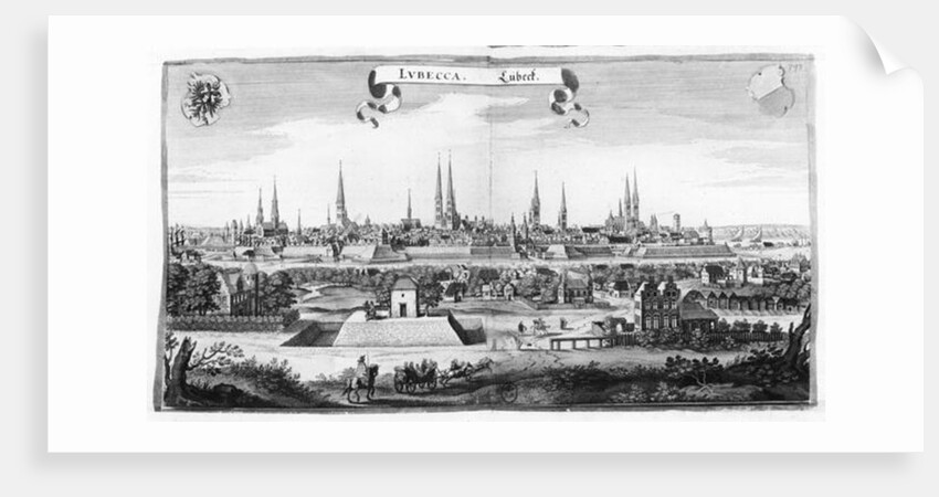 View of Lubeck by Matthaus the Elder Merian