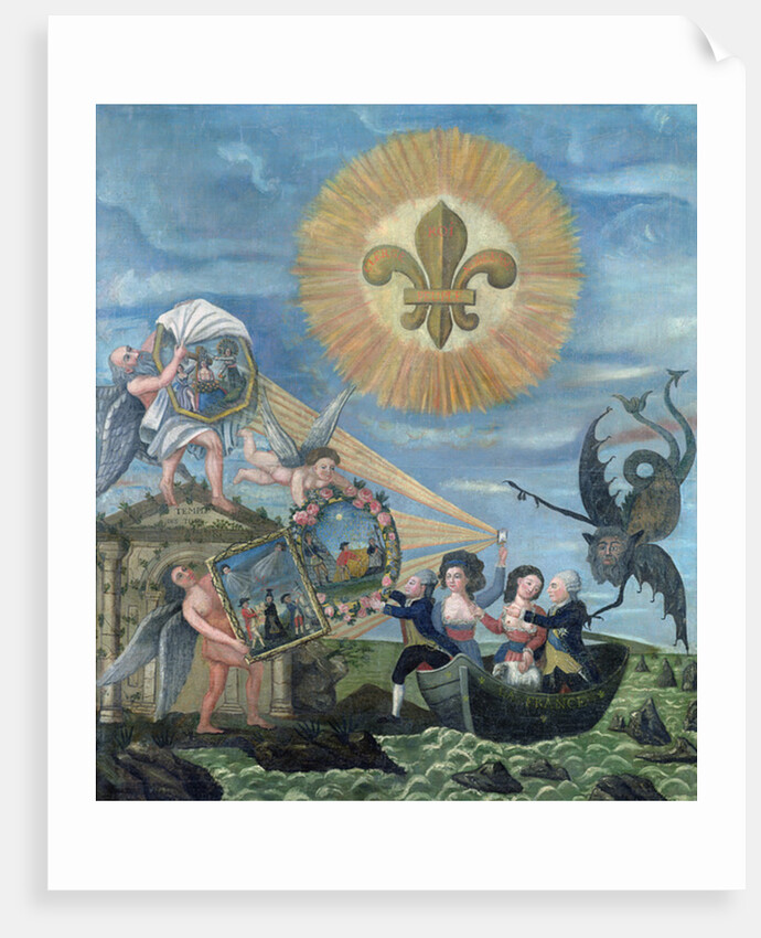 The Hope of Happiness Dedicated to the Nation with Louis XVI Driven by Goodness and Jacques Necker Driven by Truth by Dubois