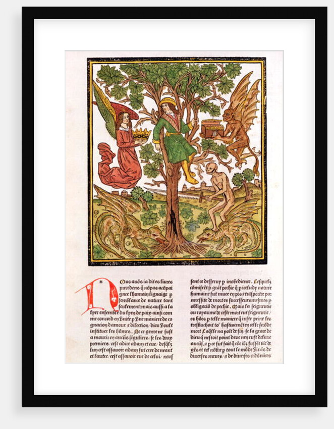 Man between vice and virtue by French School